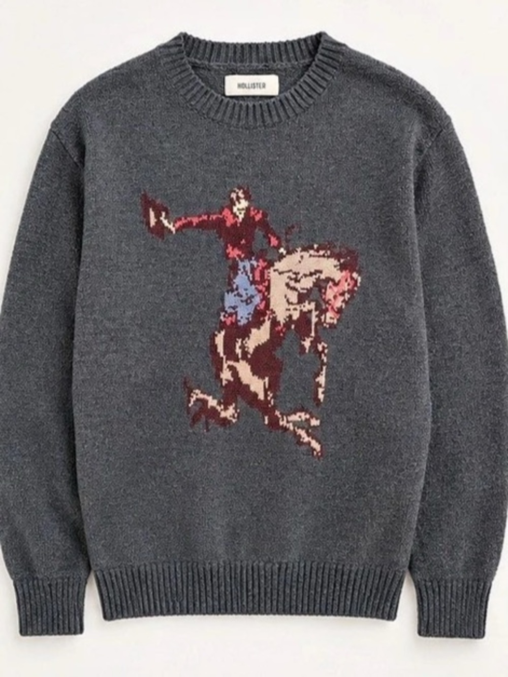 Hollister Cowboy Graphic Sweater Large